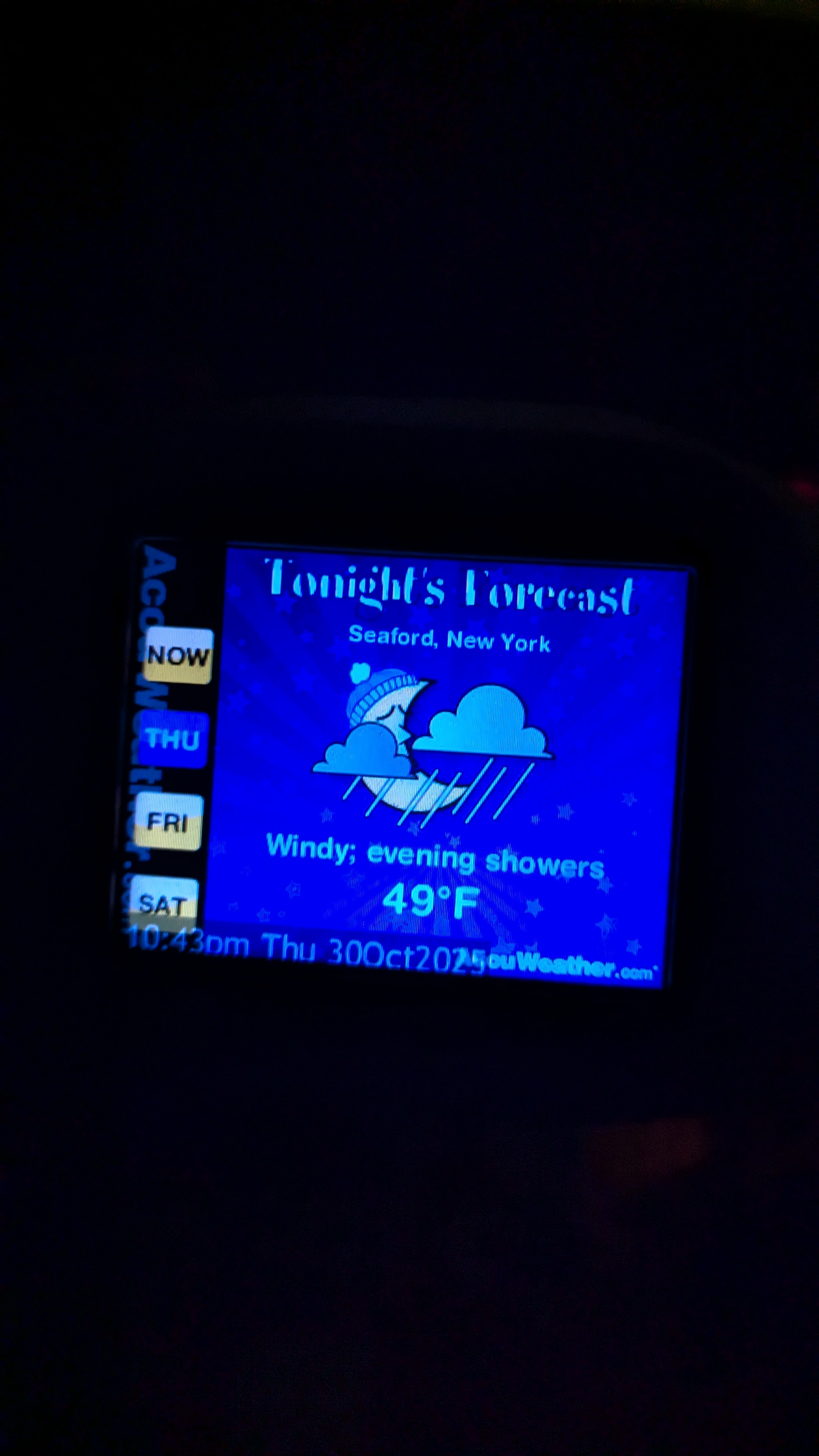 My chumby, running the accuweather widget